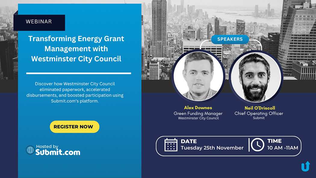 Blue and Yellow Modern Business Conference Twitter Post