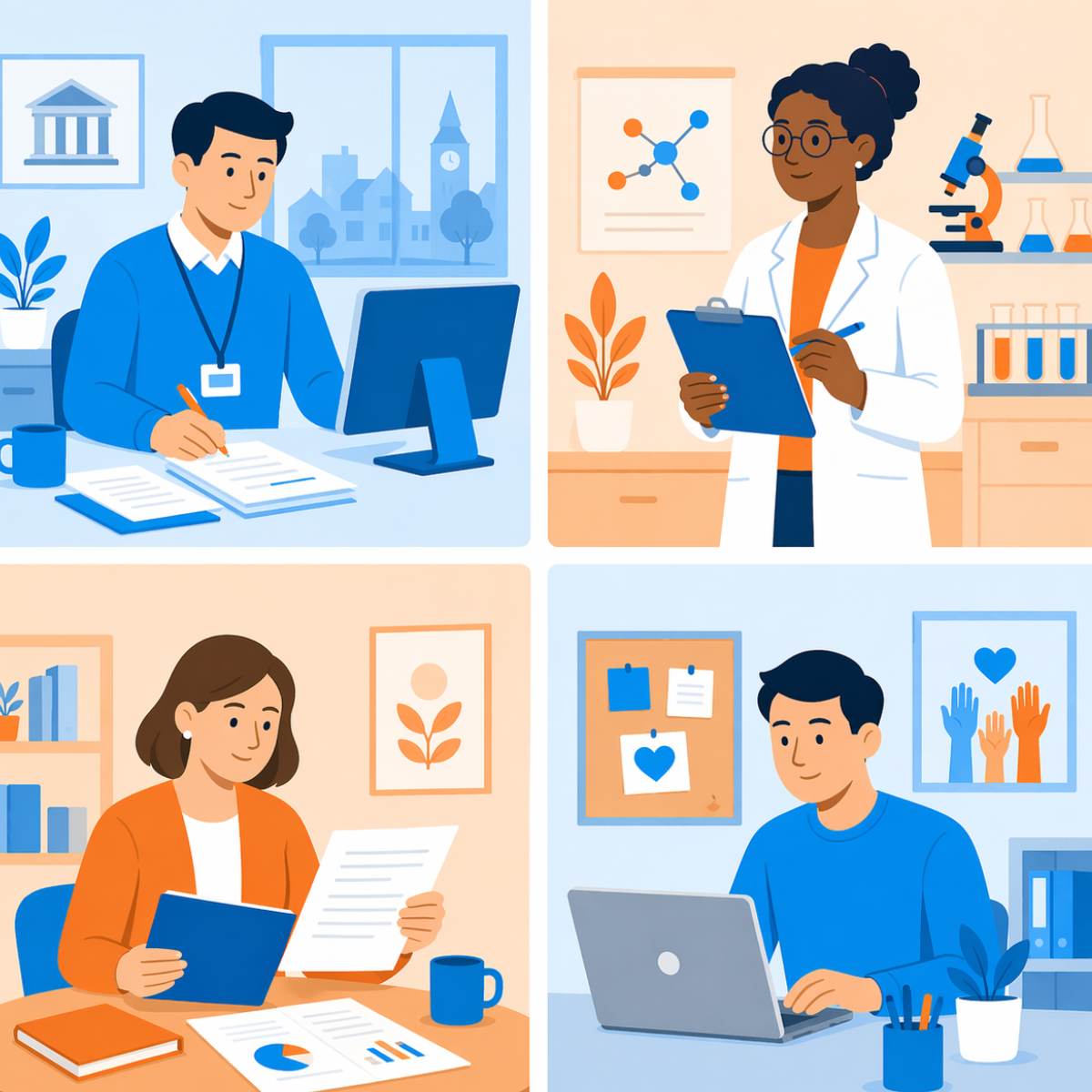 Grant programme administrators across four team types: local authority, higher education, foundation, and small nonprofit